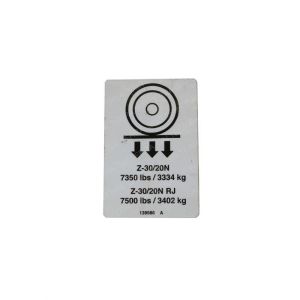 DECAL LABEL WHEEL LOAD Z30N+RJ