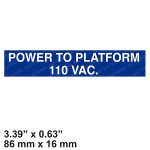 DECAL - POWER 110 VAC