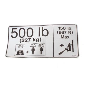 DECAL - CAPACITY 500LBS227KG