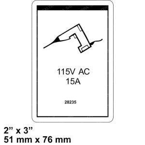 DECAL - POWER TO PLATFORM 115V